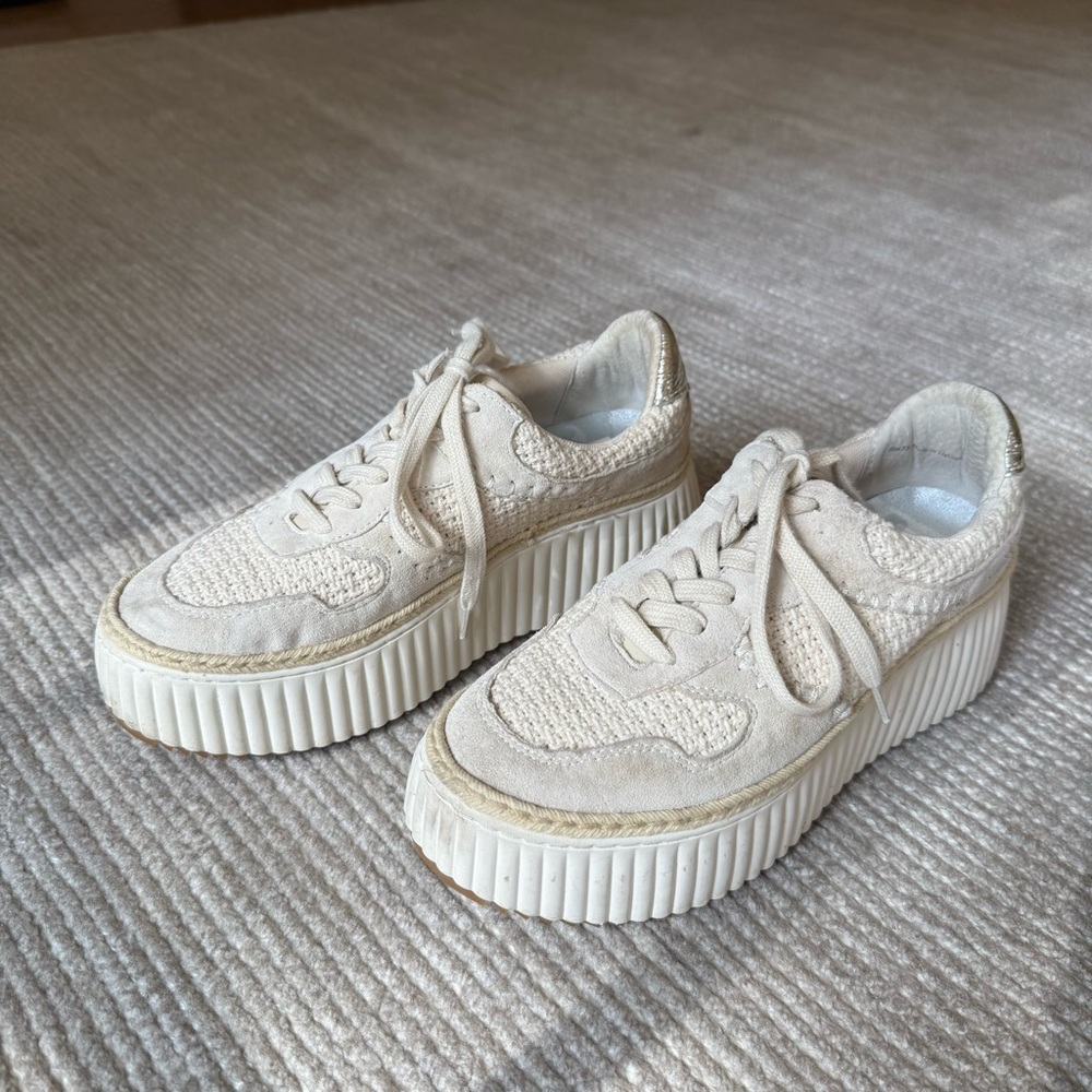 Women's Cream Platform Sneakers
